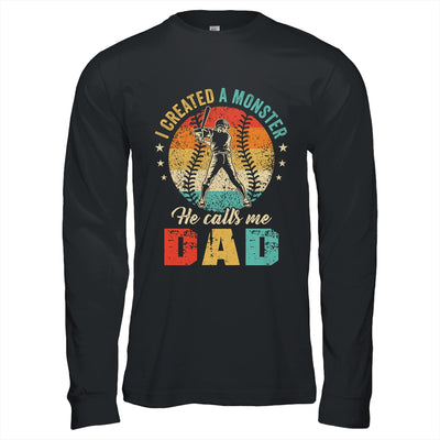 I Created A Monster He Call Me Dad Softball Baseball Shirt & Hoodie | teecentury