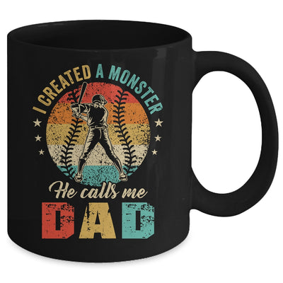 I Created A Monster He Call Me Dad Softball Baseball Mug | teecentury