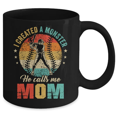 I Created A Monster He Call Me Mom Softball Baseball Mug | teecentury