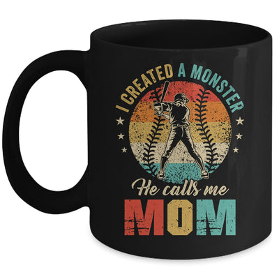 I Created A Monster He Call Me Mom Softball Baseball Mug | teecentury