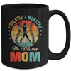 I Created A Monster He Call Me Mom Softball Baseball Mug | teecentury