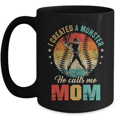 I Created A Monster He Call Me Mom Softball Baseball Mug | teecentury