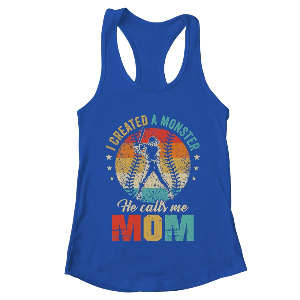 I Created A Monster He Call Me Mom Softball Baseball Shirt & Tank Top | teecentury