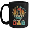 I Created A Monster She Call Me Dad Softball Baseball Mug | teecentury