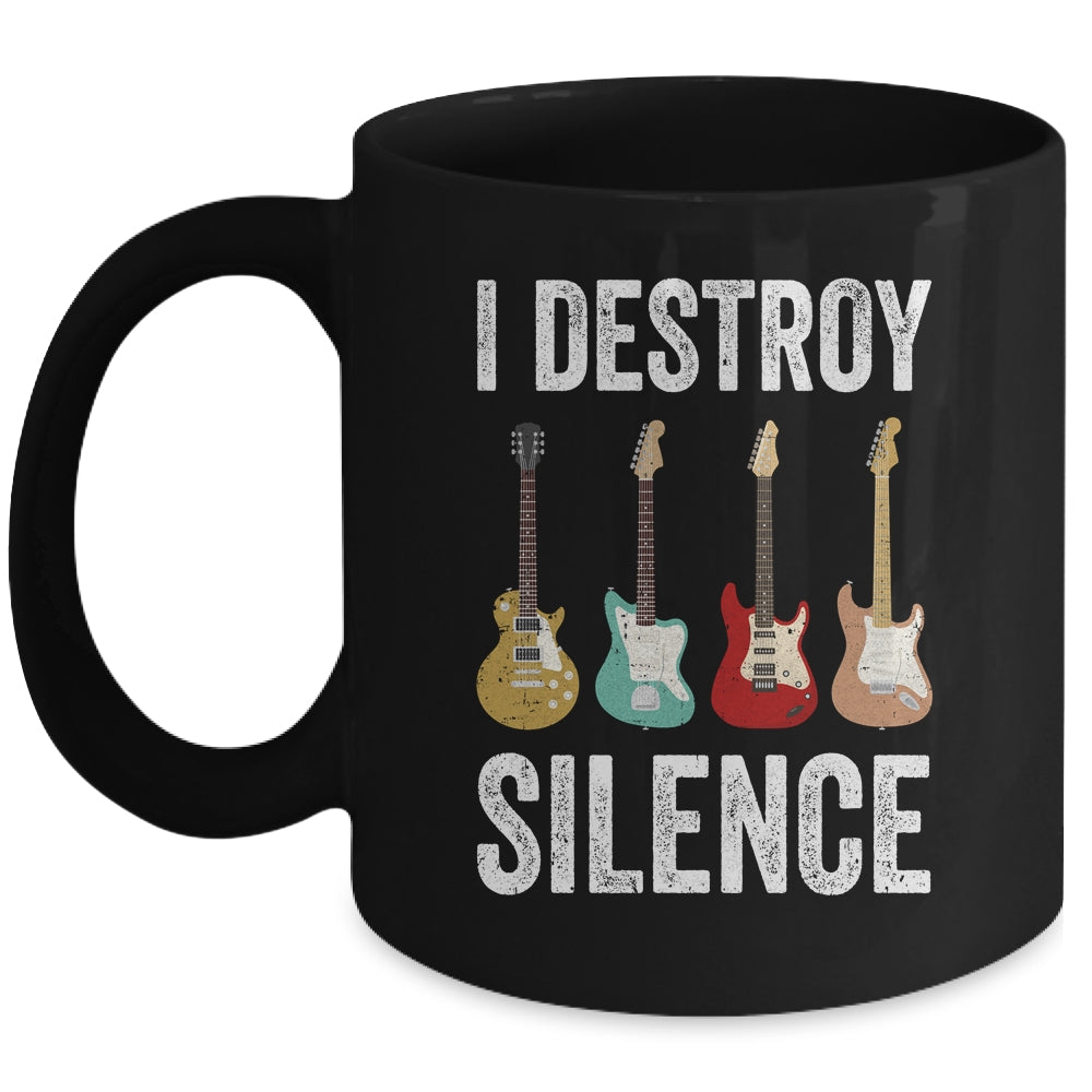 I Destroy Silence Electric Guitars Guitarist Guitar Player Mug | teecentury