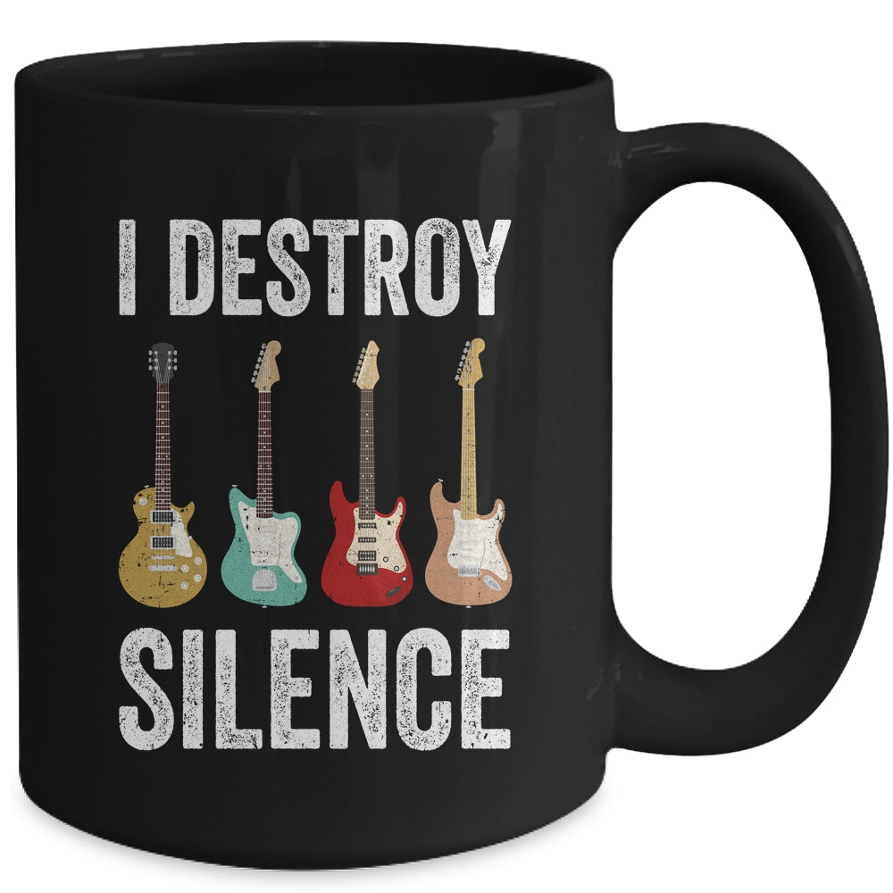 I Destroy Silence Electric Guitars Guitarist Guitar Player Mug | teecentury