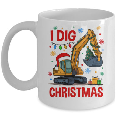 I Dig Christmas Christmas Boy Kid Excavator Cute Xmas Mug | teecentury