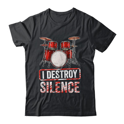 I Distroy Silence Drums Percussion Rock Music Drummer Shirt & Tank Top | teecentury