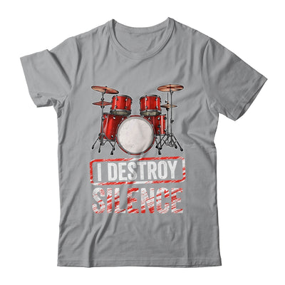I Distroy Silence Drums Percussion Rock Music Drummer Shirt & Tank Top | teecentury