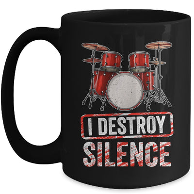 I Distroy Silence Drums Percussion Rock Music Drummer Mug | teecentury