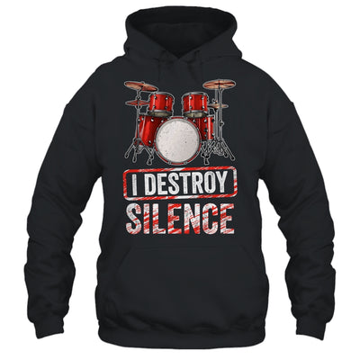 I Distroy Silence Drums Percussion Rock Music Drummer Shirt & Tank Top | teecentury