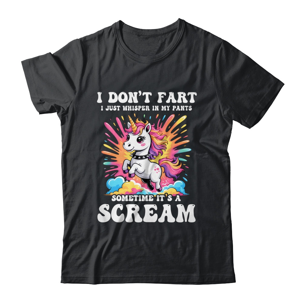 I Don't Fart I Whisper In My Pants Funny Unicorn Humor Women Shirt & Tank Top | teecentury