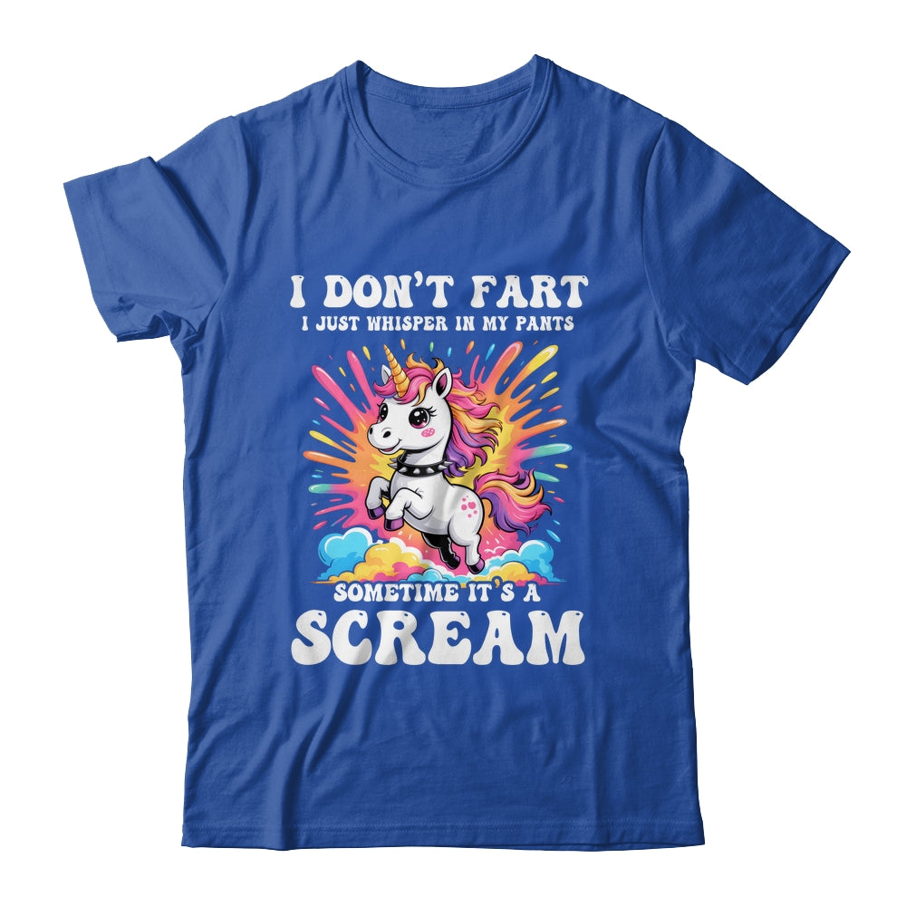 I Don't Fart I Whisper In My Pants Funny Unicorn Humor Women Shirt & Tank Top | teecentury