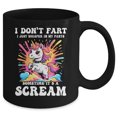 I Don't Fart I Whisper In My Pants Funny Unicorn Humor Women Mug | teecentury