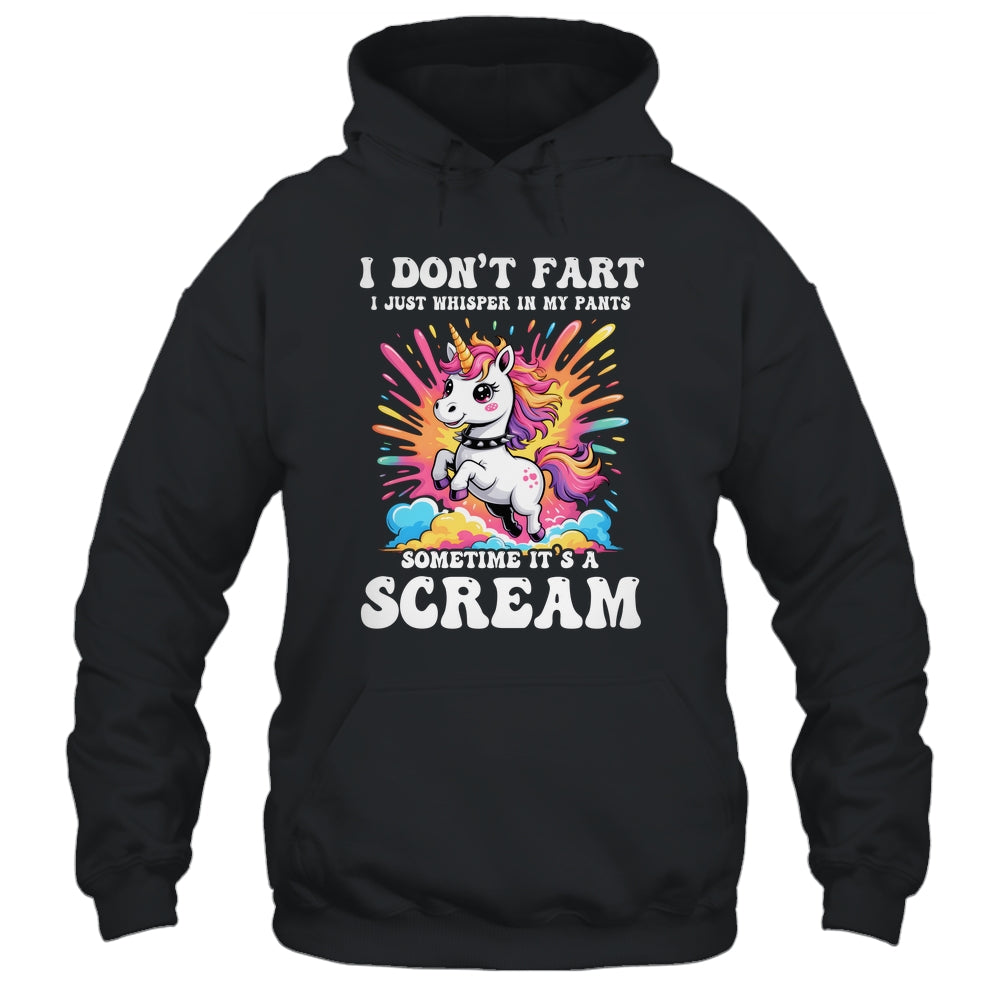 I Don't Fart I Whisper In My Pants Funny Unicorn Humor Women Shirt & Tank Top | teecentury