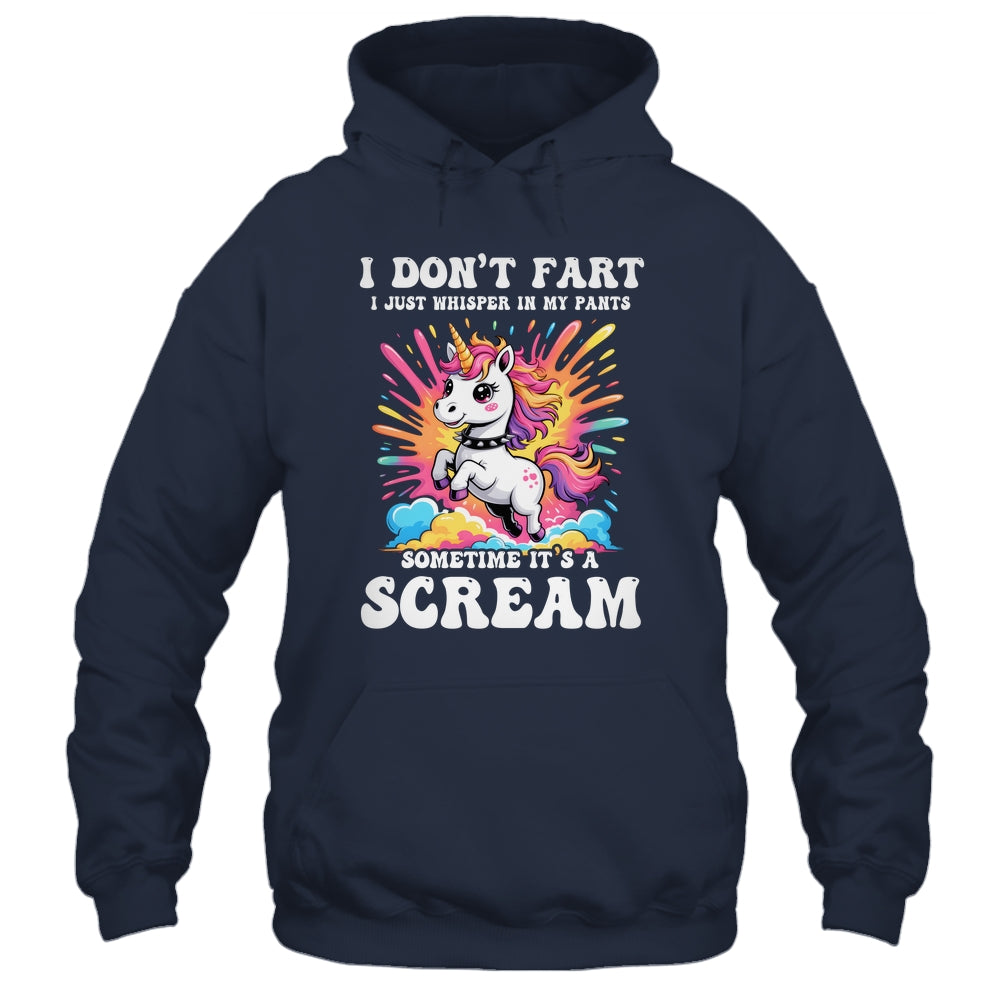 I Don't Fart I Whisper In My Pants Funny Unicorn Humor Women Shirt & Tank Top | teecentury