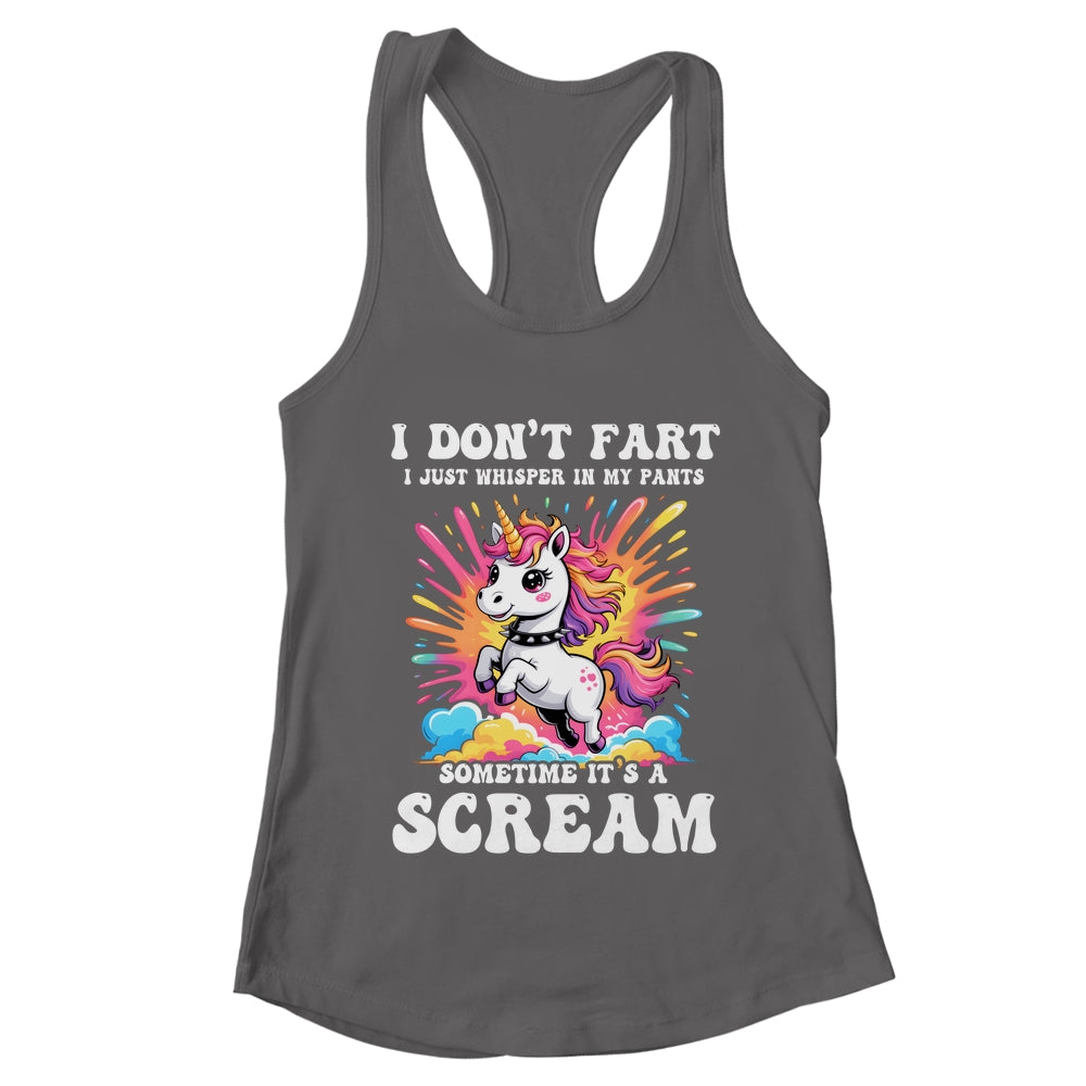 I Don't Fart I Whisper In My Pants Funny Unicorn Humor Women Shirt & Tank Top | teecentury