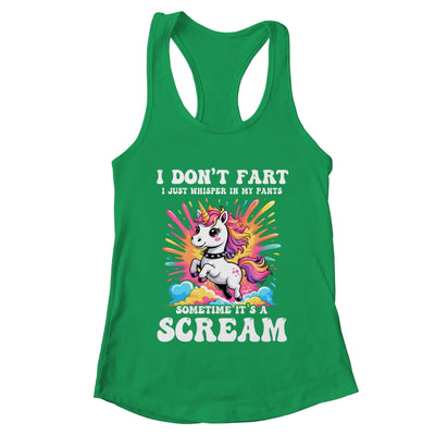 I Don't Fart I Whisper In My Pants Funny Unicorn Humor Women Shirt & Tank Top | teecentury