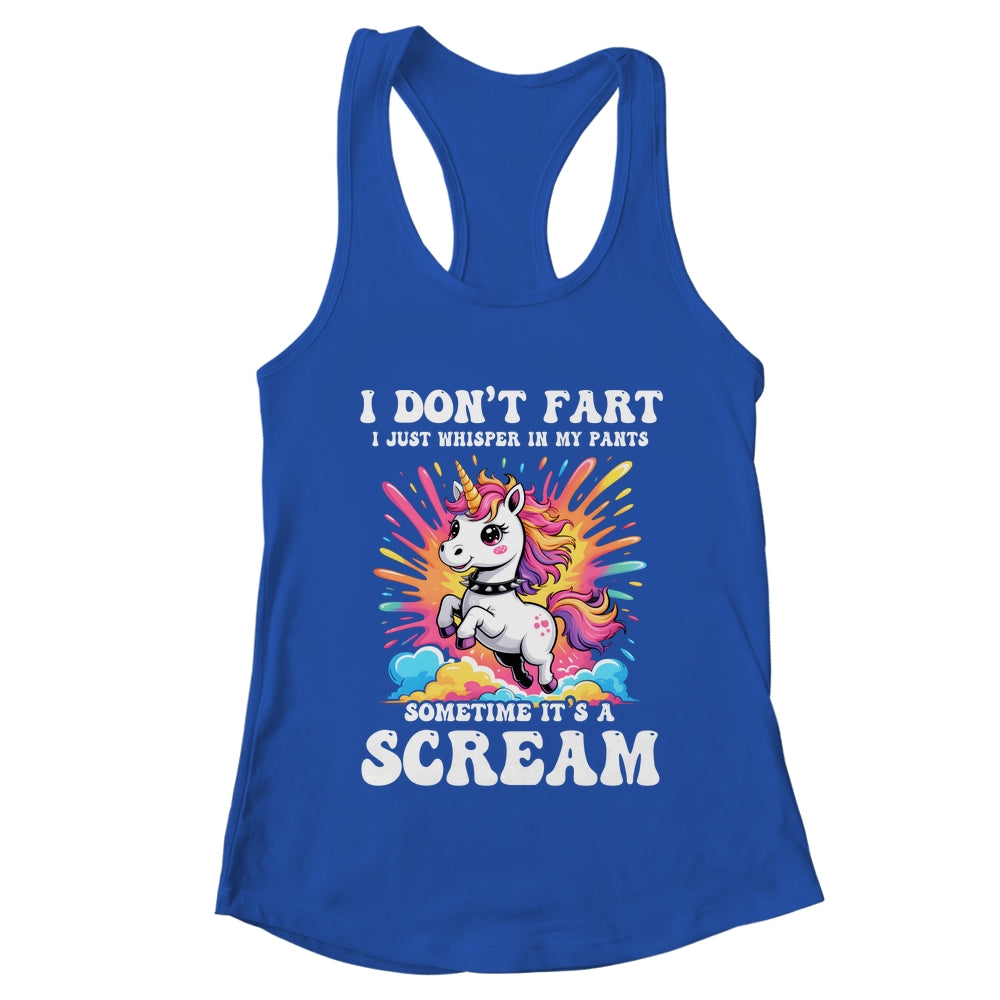 I Don't Fart I Whisper In My Pants Funny Unicorn Humor Women Shirt & Tank Top | teecentury