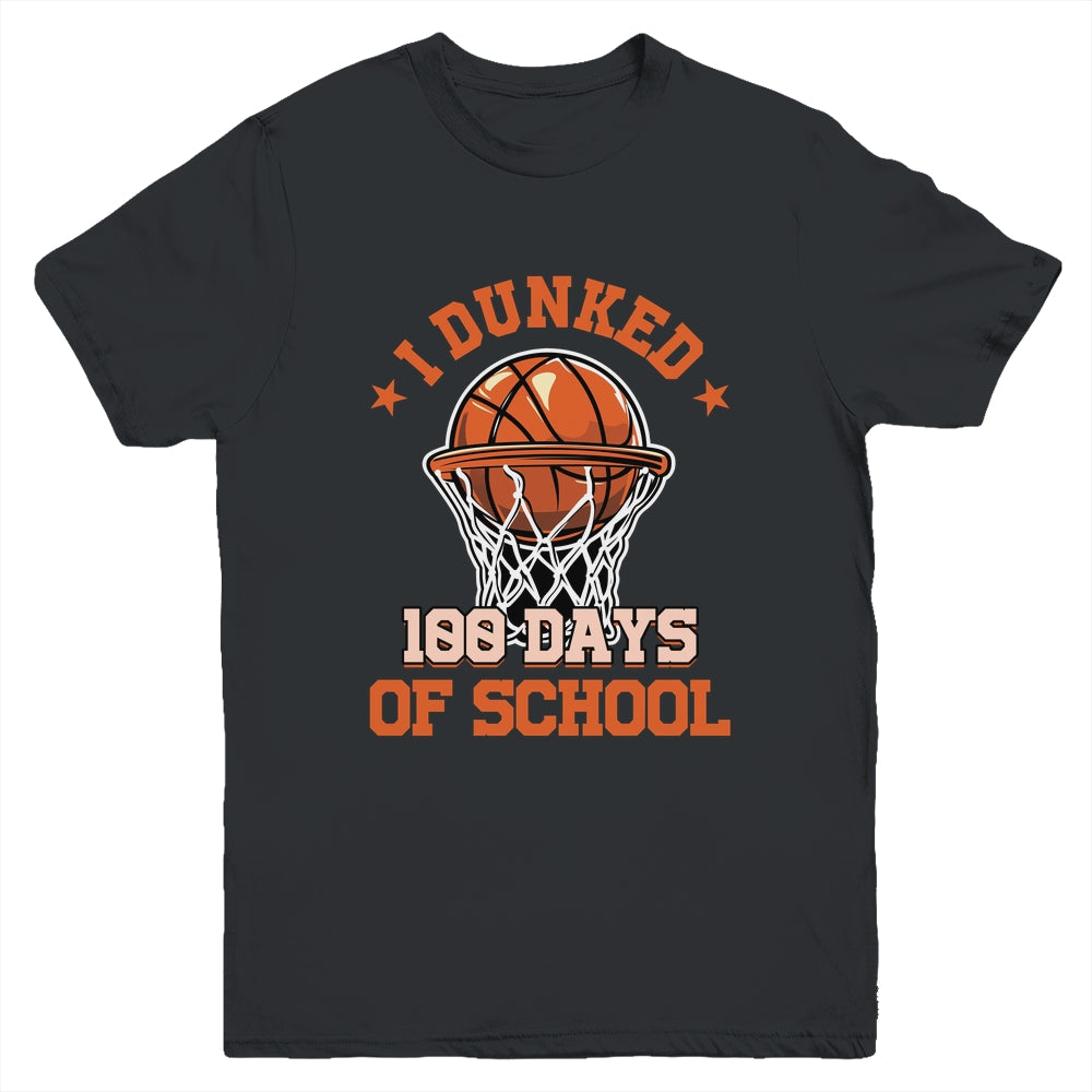 I Dunked 100 Days Of School Basketball 100th Day Boys Kids Youth Shirt | teecentury