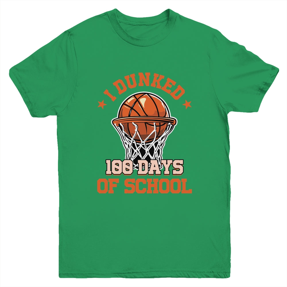 I Dunked 100 Days Of School Basketball 100th Day Boys Kids Youth Shirt | teecentury