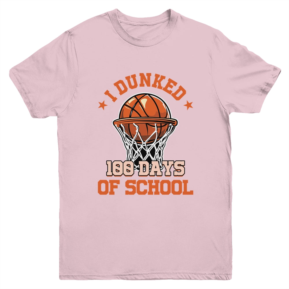 I Dunked 100 Days Of School Basketball 100th Day Boys Kids Youth Shirt | teecentury