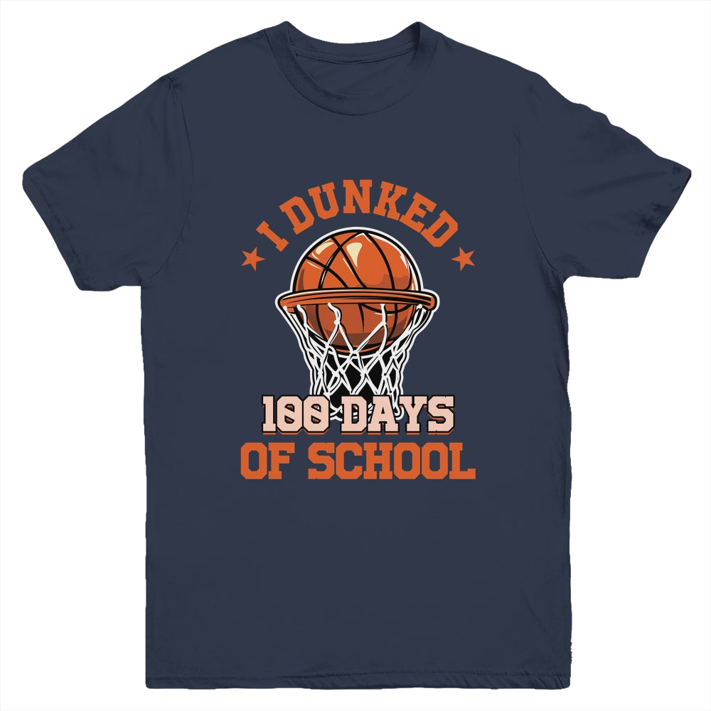I Dunked 100 Days Of School Basketball 100th Day Boys Kids Youth Shirt | teecentury