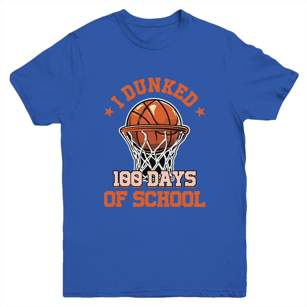 I Dunked 100 Days Of School Basketball 100th Day Boys Kids Youth Shirt | teecentury