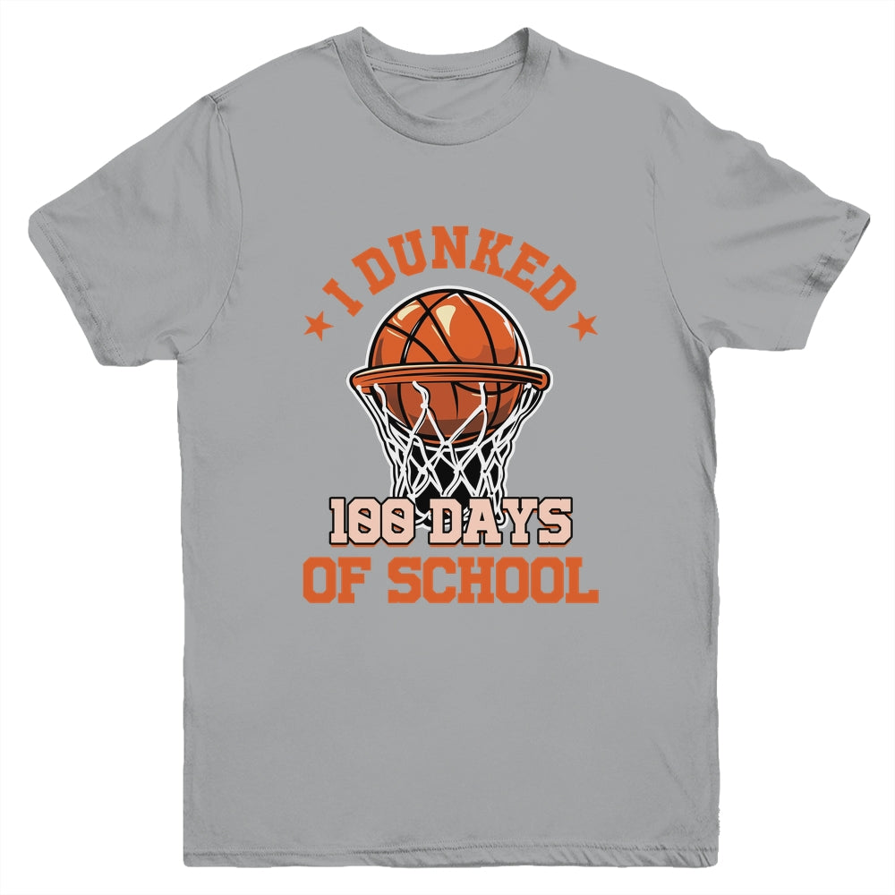 I Dunked 100 Days Of School Basketball 100th Day Boys Kids Youth Shirt | teecentury