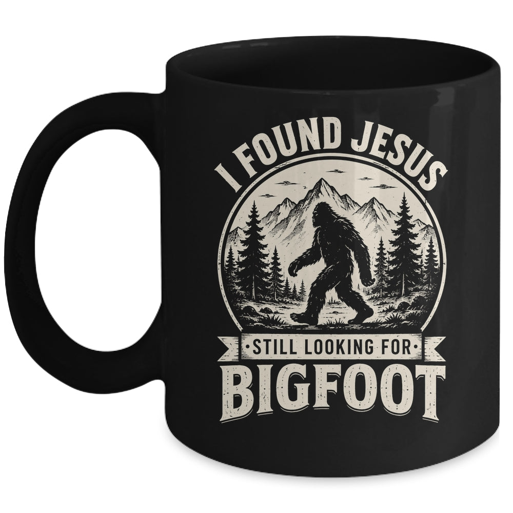 I Found Jesus Still Looking Bigfoot Funny Summer Christian Mug | teecentury