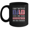 I Have Two Titles Dad And Godfather Funny Fathers Day Flag Mug | teecentury