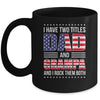 I Have Two Titles Dad And Grampa Funny Fathers Day Flag Mug | teecentury