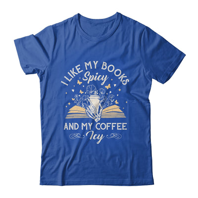 I Like My Books Spicy And My Coffee Icy Skeleton Book Lovers Shirt & Tank Top | teecentury