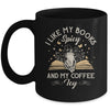 I Like My Books Spicy And My Coffee Icy Skeleton Book Lovers Mug | teecentury