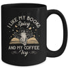 I Like My Books Spicy And My Coffee Icy Skeleton Book Lovers Mug | teecentury
