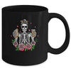 I Like My Books Spicy My Coffee Icy Leopard Skeleton Girl Mug | teecentury