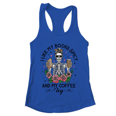 I Like My Books Spicy My Coffee Icy Leopard Skeleton Girl Shirt & Tank Top | teecentury