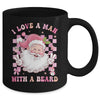 I Love A Man With A Beard Funny Pink Santa Claus Christmas Mug | teecentury