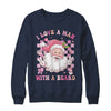 I Love A Man With A Beard Funny Pink Santa Claus Christmas Shirt & Sweatshirt | teecentury