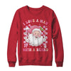 I Love A Man With A Beard Funny Pink Santa Claus Christmas Shirt & Sweatshirt | teecentury