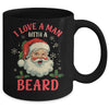 I Love A Man With A Beard Retro Christmas Santa For Women Mug | teecentury