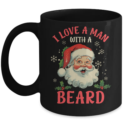 I Love A Man With A Beard Retro Christmas Santa For Women Mug | teecentury