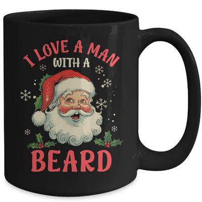 I Love A Man With A Beard Retro Christmas Santa For Women Mug | teecentury