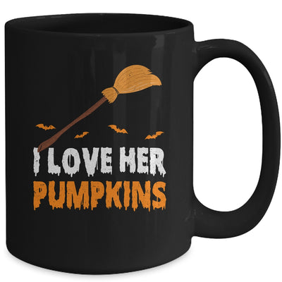 I Love Her I Love His Broomstick Pumpkins Halloween Couples Mug | teecentury