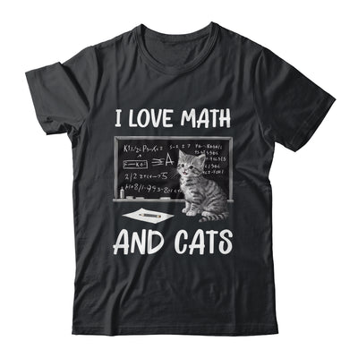 I Love Math And Cats Funny Cat Lover Science Teacher Student Shirt & Tank Top | teecentury