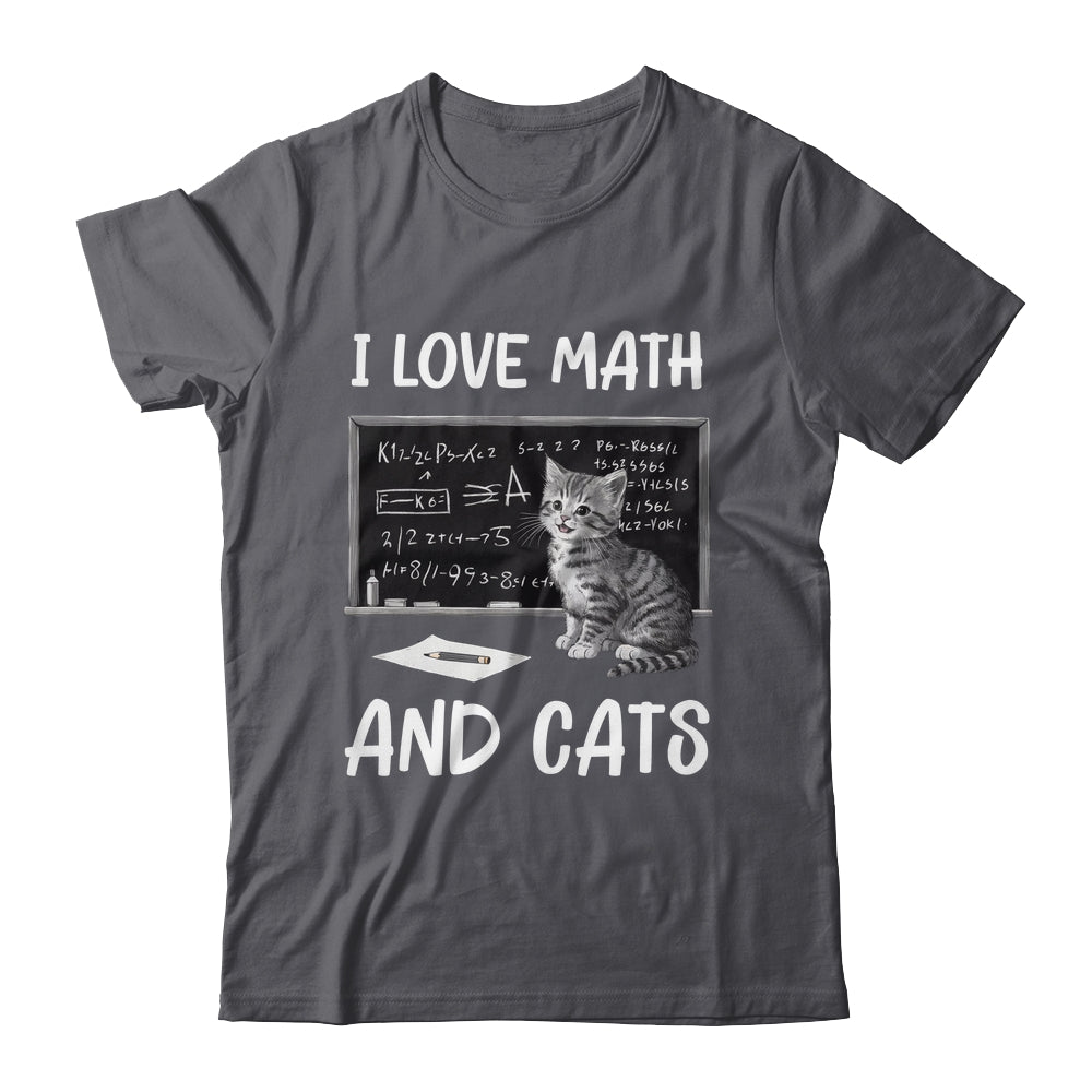 I Love Math And Cats Funny Cat Lover Science Teacher Student Shirt & Tank Top | teecentury