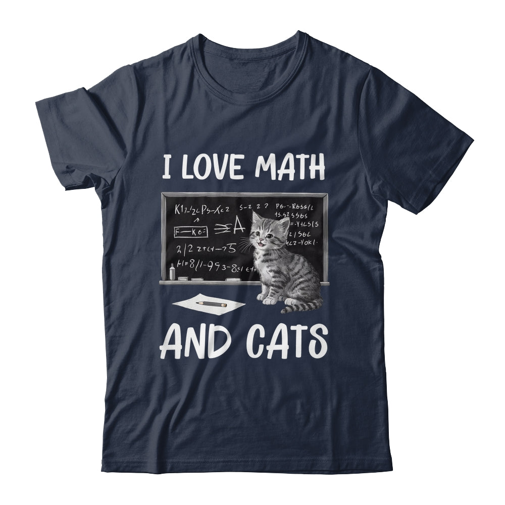 I Love Math And Cats Funny Cat Lover Science Teacher Student Shirt & Tank Top | teecentury