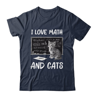 I Love Math And Cats Funny Cat Lover Science Teacher Student Shirt & Tank Top | teecentury