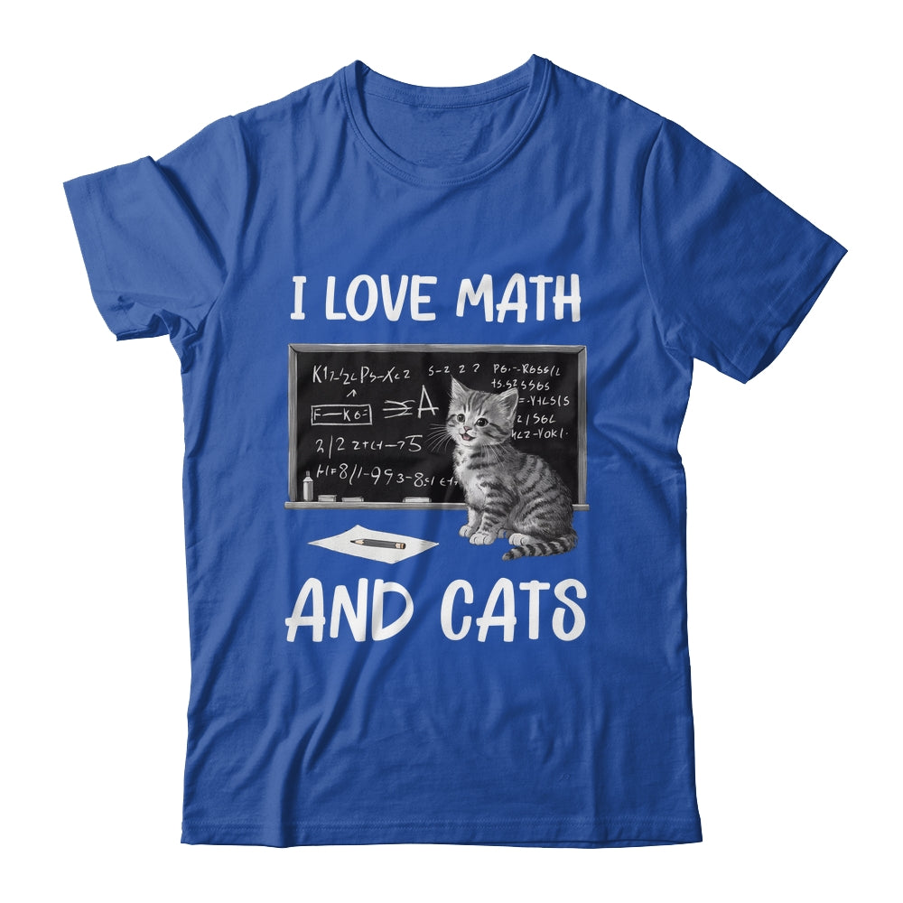 I Love Math And Cats Funny Cat Lover Science Teacher Student Shirt & Tank Top | teecentury