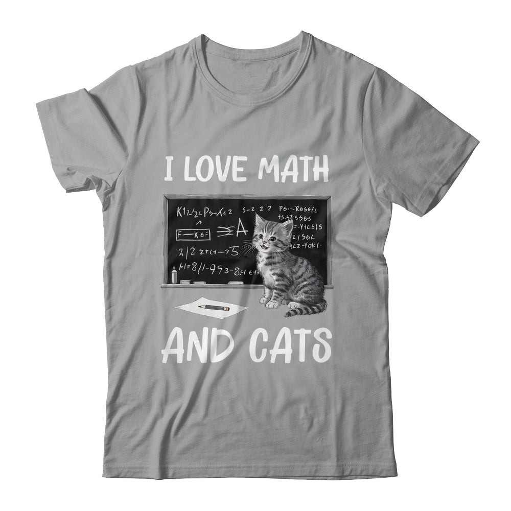 I Love Math And Cats Funny Cat Lover Science Teacher Student Shirt & Tank Top | teecentury